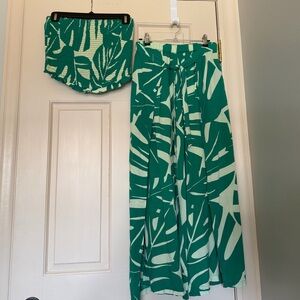 Tropical Leaf Print 2 pc set